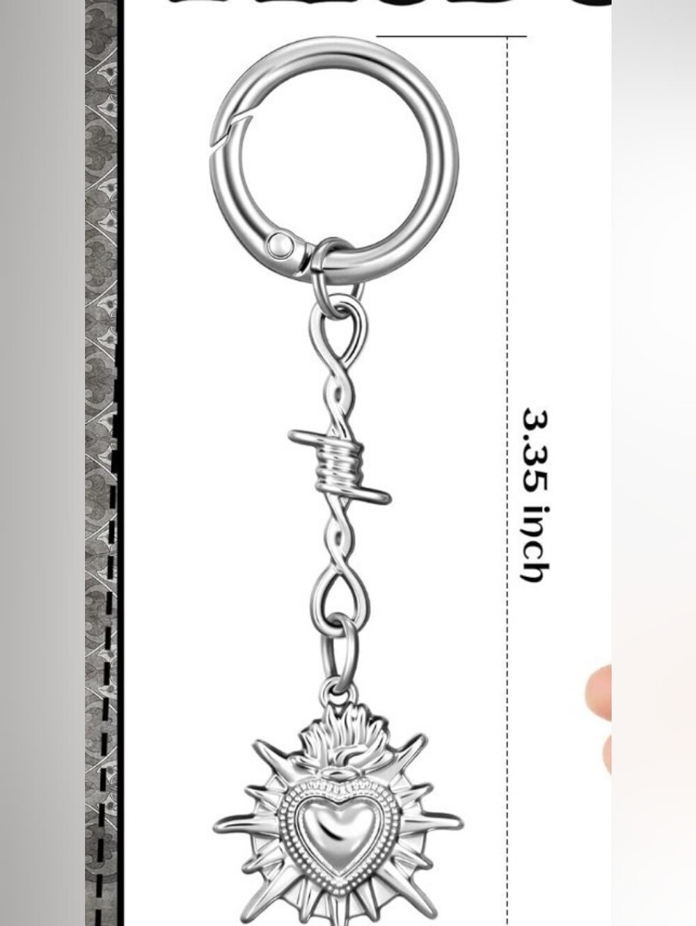Gothic Barbwire Keychain - Picture 8 of 10